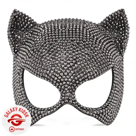 Widmann Widmann – Elegante Katzen Glitzer Strass Augenmaske – Funkelnde Halloween Party & Feier Halbmaske für Damen Widmann Widmann – Elegante Katzen Glitzer Strass Augenmaske – Funkelnde Halloween Party & Feier Halbmaske für Damen