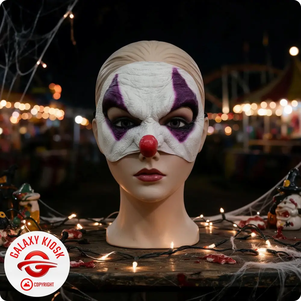 Chaks Horror Clown Latex Halbmaske – Halloween Party & Feier Maske für Erwachsene - Unisex Chaks Horror Clown Latex Halbmaske – Halloween Party & Feier Maske für Erwachsene - Unisex