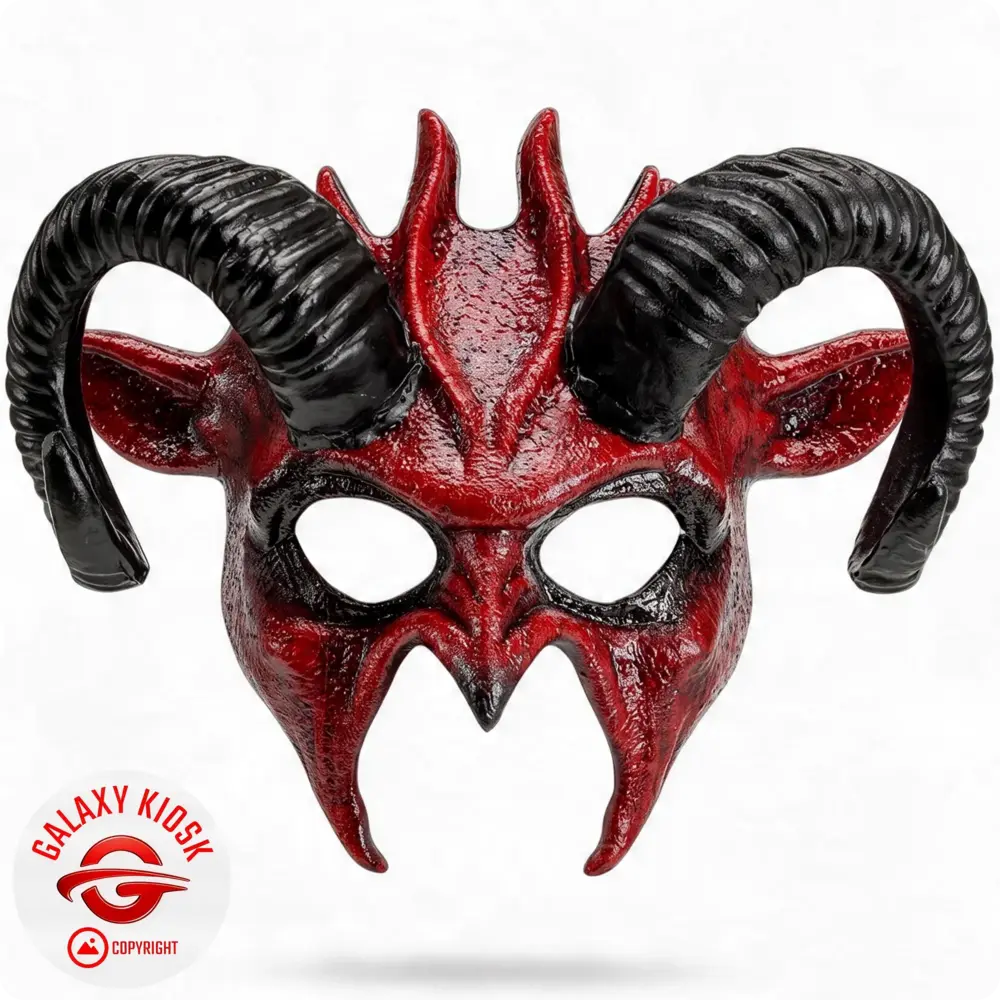 Widmann Teufel Halb-Maske mit Hörnern – Halloween Widder & Horror Satan Maske für Erwachsene - Unisex Widmann Teufel Halb-Maske mit Hörnern – Halloween Widder & Horror Satan Maske für Erwachsene - Unisex
