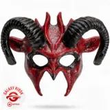 Widmann Teufel Halb-Maske mit Widder-Hörnern - Unisex Widmann Teufel Halb-Maske mit Widder-Hörnern - Unisex
