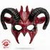 Teufel Halb-Maske mit Widder-Hörnern - Unisex Teufel Halb-Maske mit Widder-Hörnern - Unisex