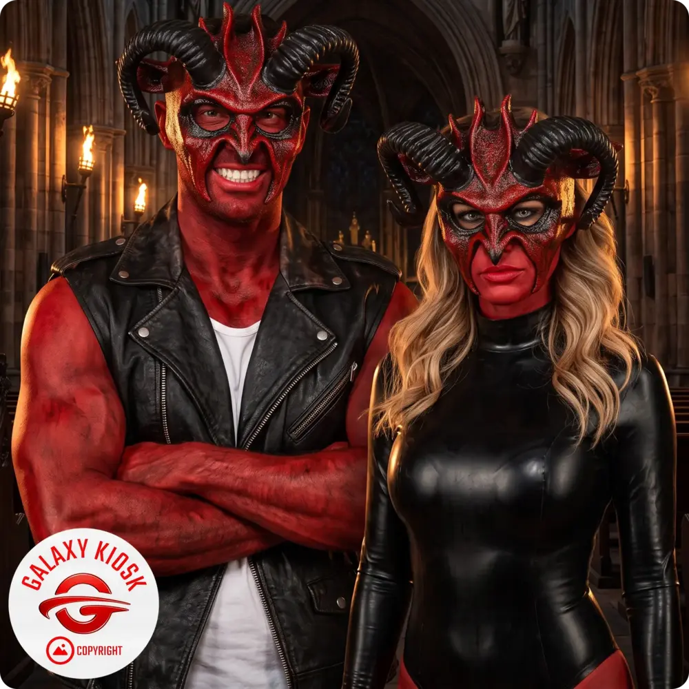 Widmann Teufel Halb-Maske mit Hörnern – Halloween Widder & Horror Satan Maske für Erwachsene - Unisex Widmann Teufel Halb-Maske mit Hörnern – Halloween Widder & Horror Satan Maske für Erwachsene - Unisex