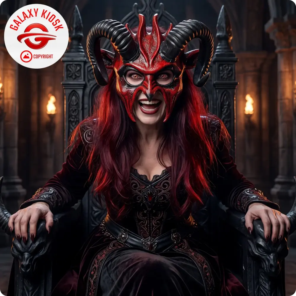 Widmann Teufel Halb-Maske mit Hörnern – Halloween Widder & Horror Satan Maske für Erwachsene - Unisex Widmann Teufel Halb-Maske mit Hörnern – Halloween Widder & Horror Satan Maske für Erwachsene - Unisex