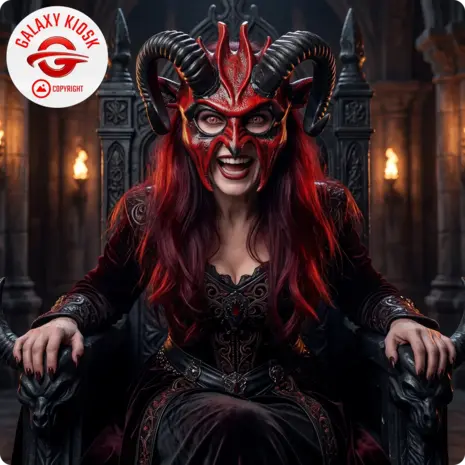 Widmann Teufel Halb-Maske mit Hörnern – Halloween Widder & Horror Satan Maske für Erwachsene - Unisex Widmann Teufel Halb-Maske mit Hörnern – Halloween Widder & Horror Satan Maske für Erwachsene - Unisex