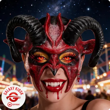 Widmann Teufel Halb-Maske mit Hörnern – Halloween Widder & Horror Satan Maske für Erwachsene - Unisex Widmann Teufel Halb-Maske mit Hörnern – Halloween Widder & Horror Satan Maske für Erwachsene - Unisex