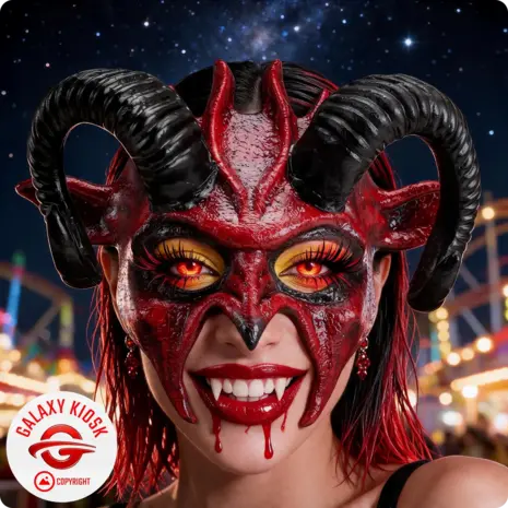 Widmann Teufel Halb-Maske mit Hörnern – Halloween Widder & Horror Satan Maske für Erwachsene - Unisex Widmann Teufel Halb-Maske mit Hörnern – Halloween Widder & Horror Satan Maske für Erwachsene - Unisex