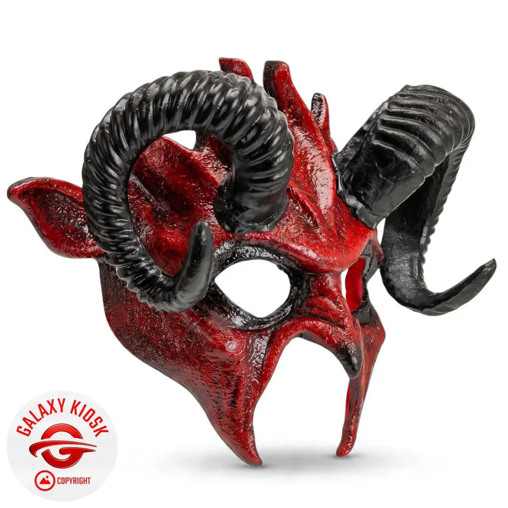 Widmann Teufel Halb-Maske mit Hörnern – Halloween Widder & Horror Satan Maske für Erwachsene - Unisex Widmann Teufel Halb-Maske mit Hörnern – Halloween Widder & Horror Satan Maske für Erwachsene - Unisex