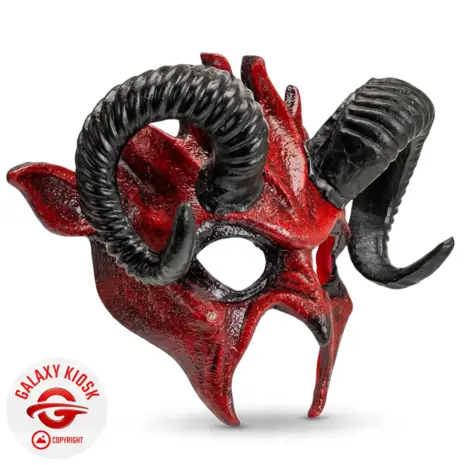 Widmann Teufel Halb-Maske mit Hörnern – Halloween Widder & Horror Satan Maske für Erwachsene - Unisex Widmann Teufel Halb-Maske mit Hörnern – Halloween Widder & Horror Satan Maske für Erwachsene - Unisex