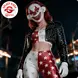 Fries Horror Clown Halbmaske rot-weiß – Halloween Party Maske - Unisex Fries Horror Clown Halbmaske rot-weiß – Halloween Party Maske - Unisex