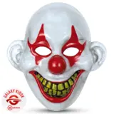 Fries Horror Clown Halb-Maske rot-weiß - Unisex Fries Horror Clown Halb-Maske rot-weiß - Unisex