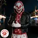 Fries Horror Clown Halbmaske rot-weiß – Halloween Party Maske - Unisex Fries Horror Clown Halbmaske rot-weiß – Halloween Party Maske - Unisex