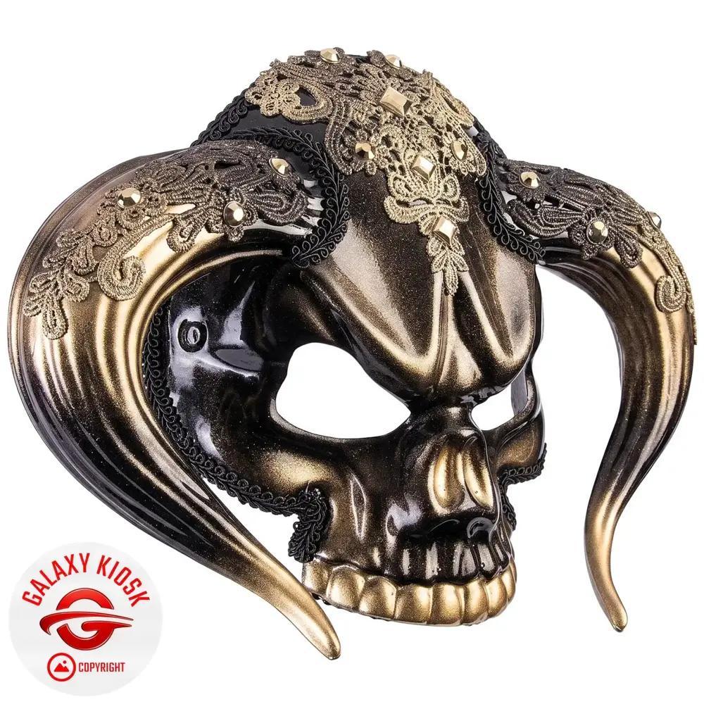 Chaks Minotaurus Totenkopf Gold Schwarz Halb-Maske – Elegante Party & Halloween Maske - Unisex Chaks Minotaurus Totenkopf Gold Schwarz Halb-Maske – Elegante Party & Halloween Maske - Unisex