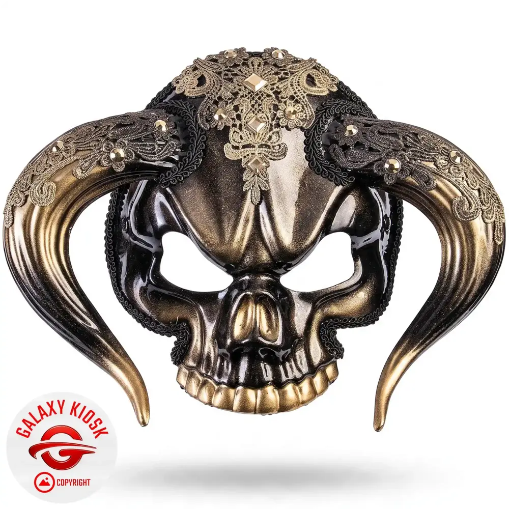 Chaks Minotaurus Totenkopf Gold Schwarz Halb-Maske – Elegante Party & Halloween Maske - Unisex Chaks Minotaurus Totenkopf Gold Schwarz Halb-Maske – Elegante Party & Halloween Maske - Unisex