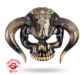 Chaks Elegante Minotaurus Totenkopf Halb-Maske Gold Schwarz - Unisex