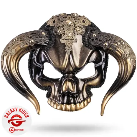 Chaks Minotaurus Totenkopf Gold Schwarz Halb-Maske – Elegante Party & Halloween Maske - Unisex Chaks Minotaurus Totenkopf Gold Schwarz Halb-Maske – Elegante Party & Halloween Maske - Unisex