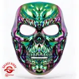 Fries Totenkopf Chrom Gangster Maske Rainbow - Unisex Fries Totenkopf Chrom Gangster Maske Rainbow - Unisex