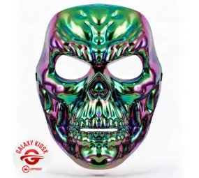 Fries Totenkopf Chrom Gangster Maske Rainbow - Unisex