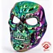 Fries Chrom Horror Totenkopf Gangster Maske mit Rainbow Schimmer – Skelett Halloween & Musikvideo Maske - Unisex