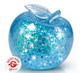 Sun-Vi Apfel Squishy Glitzer Maltose Blau Türkis - 6,5 cm