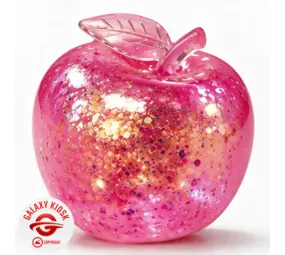 Sun-Vi Apfel Squishy Glitzer Maltose Pink Rot - 6,5 cm