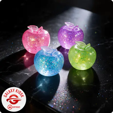 Sun-Vi Apfel Squishy Glitzer Maltose Grün - 6,5 cm - Anti-Stress Ball & ASMR Spielzeug