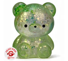 Fun Trading Teddy Bär Squishy Glitzer Maltose Grün - 7 cm