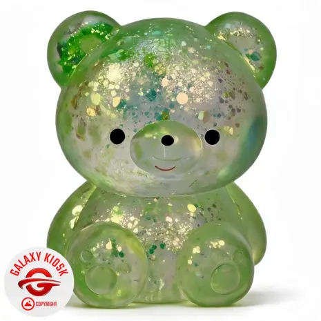 Fun Trading Teddy Bär Squishy Glitzer Maltose Grün - 7 cm - Anti-Stress Maltose Bärchen Squishy & ASMR Spielzeug