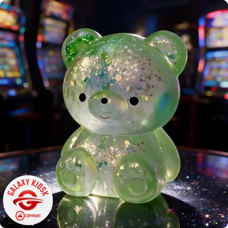 Fun Trading Teddy Bär Squishy Glitzer Maltose Grün - 7 cm - Anti-Stress Maltose Bärchen Squishy & ASMR Spielzeug