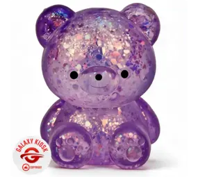 Fun Trading Teddy Bär Squishy Glitzer Maltose Lila - 7 cm