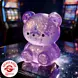 Fun Trading Teddy Bär Squishy Glitzer Maltose Lila - 7 cm - Anti-Stress Maltose Bärchen Squishy & ASMR Spielzeug