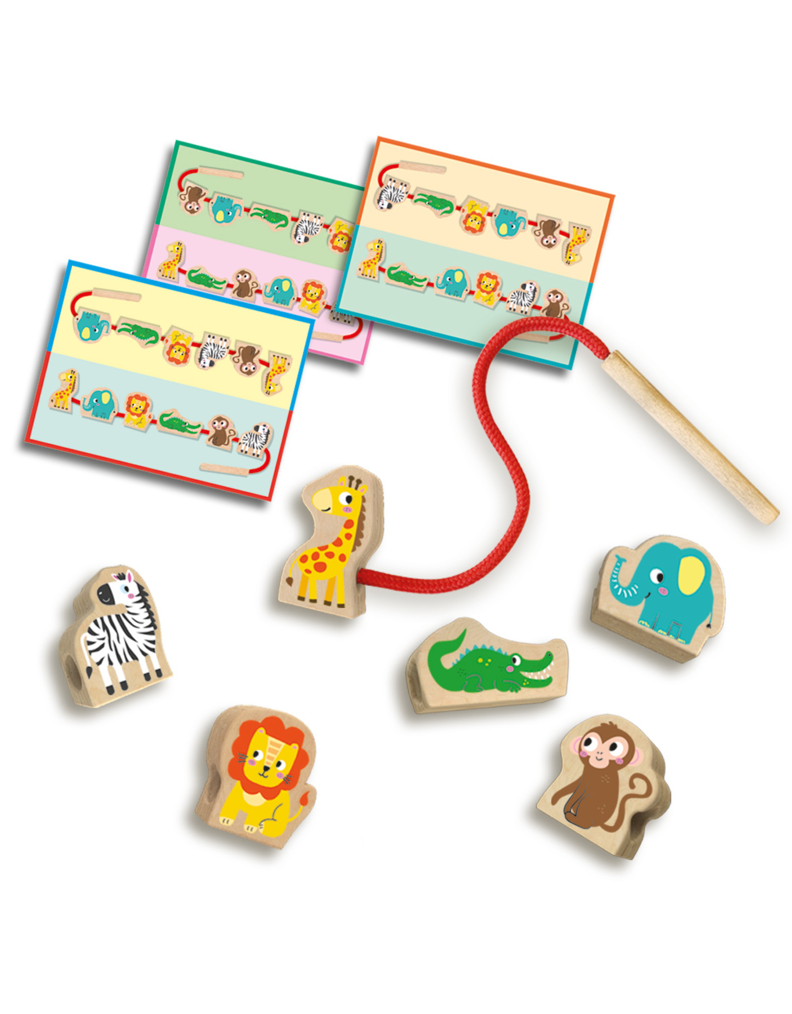 SES Creative SES Creative My First - Lacing wooden animal beads