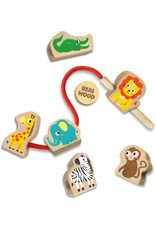 SES Creative SES Creative My First - Lacing wooden animal beads