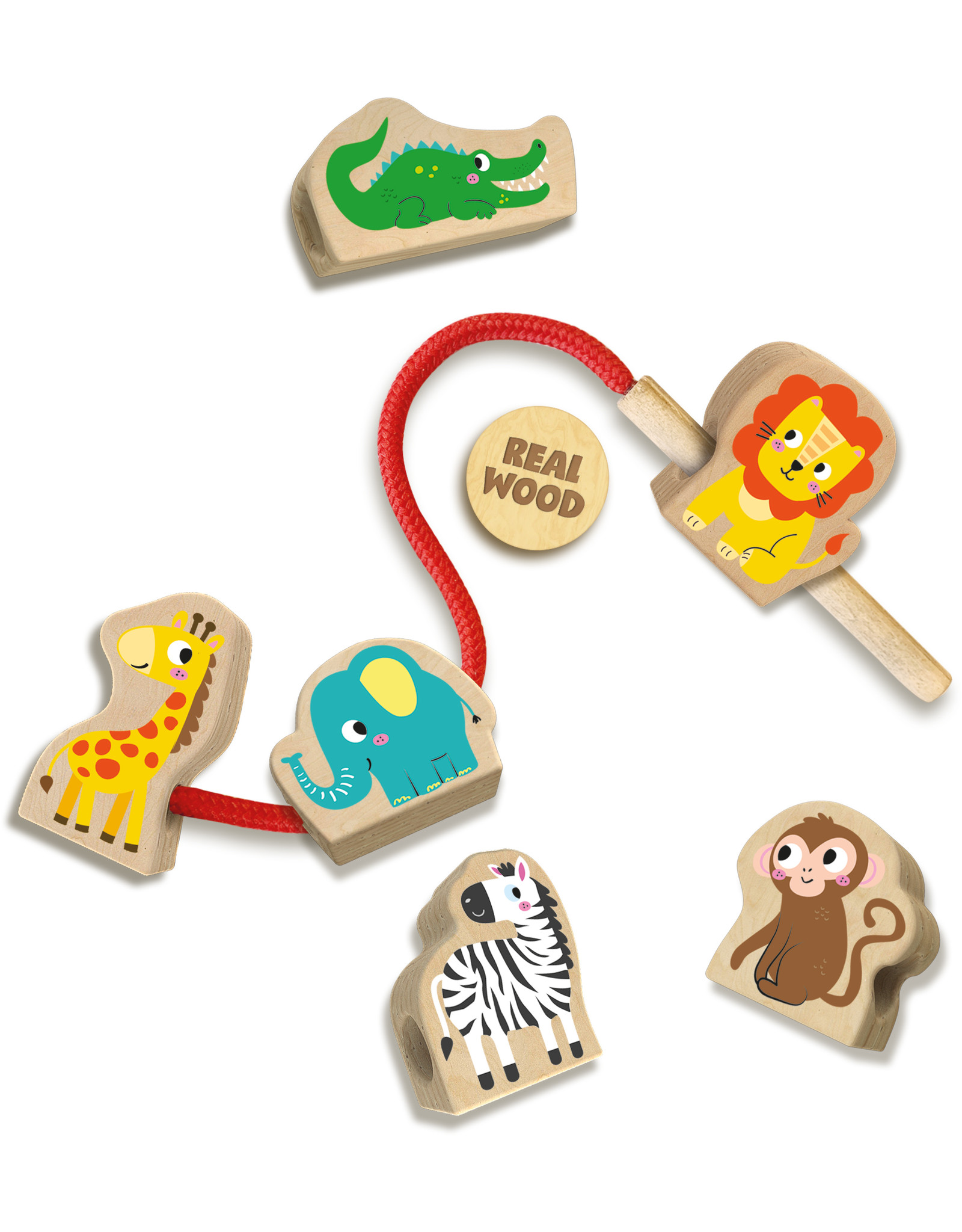SES Creative SES Creative My First - Lacing wooden animal beads