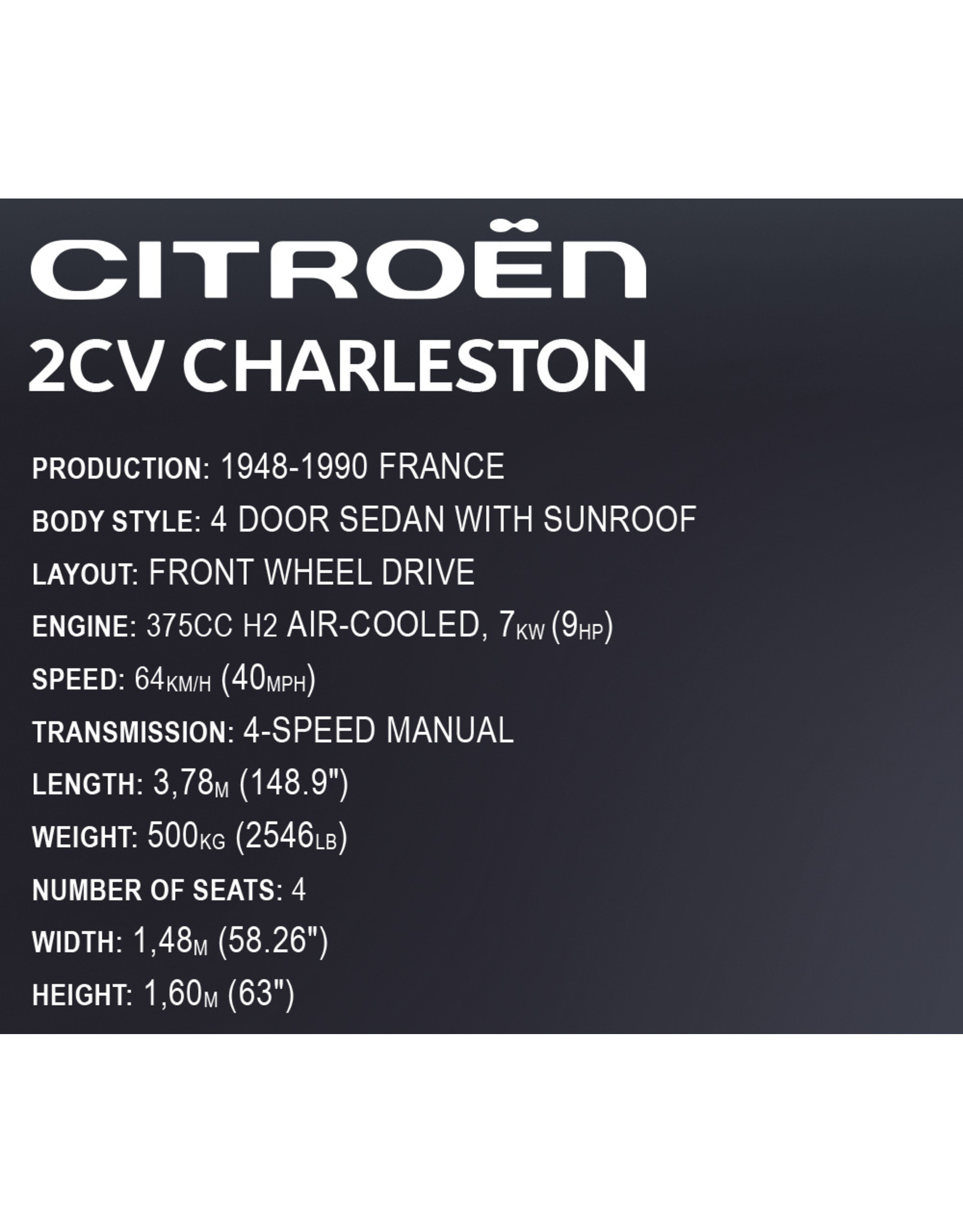 COBI COBI  24341 Citroen 2CV Charleston