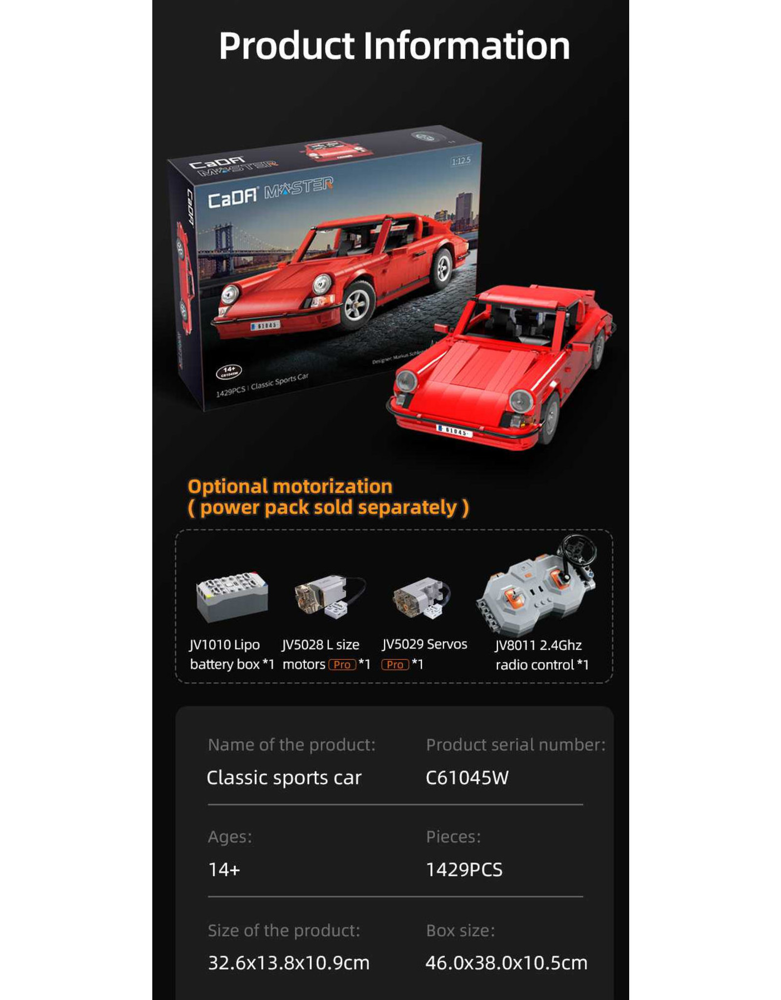 CaDA bricks CaDA Classic Sports Car 1:12.5