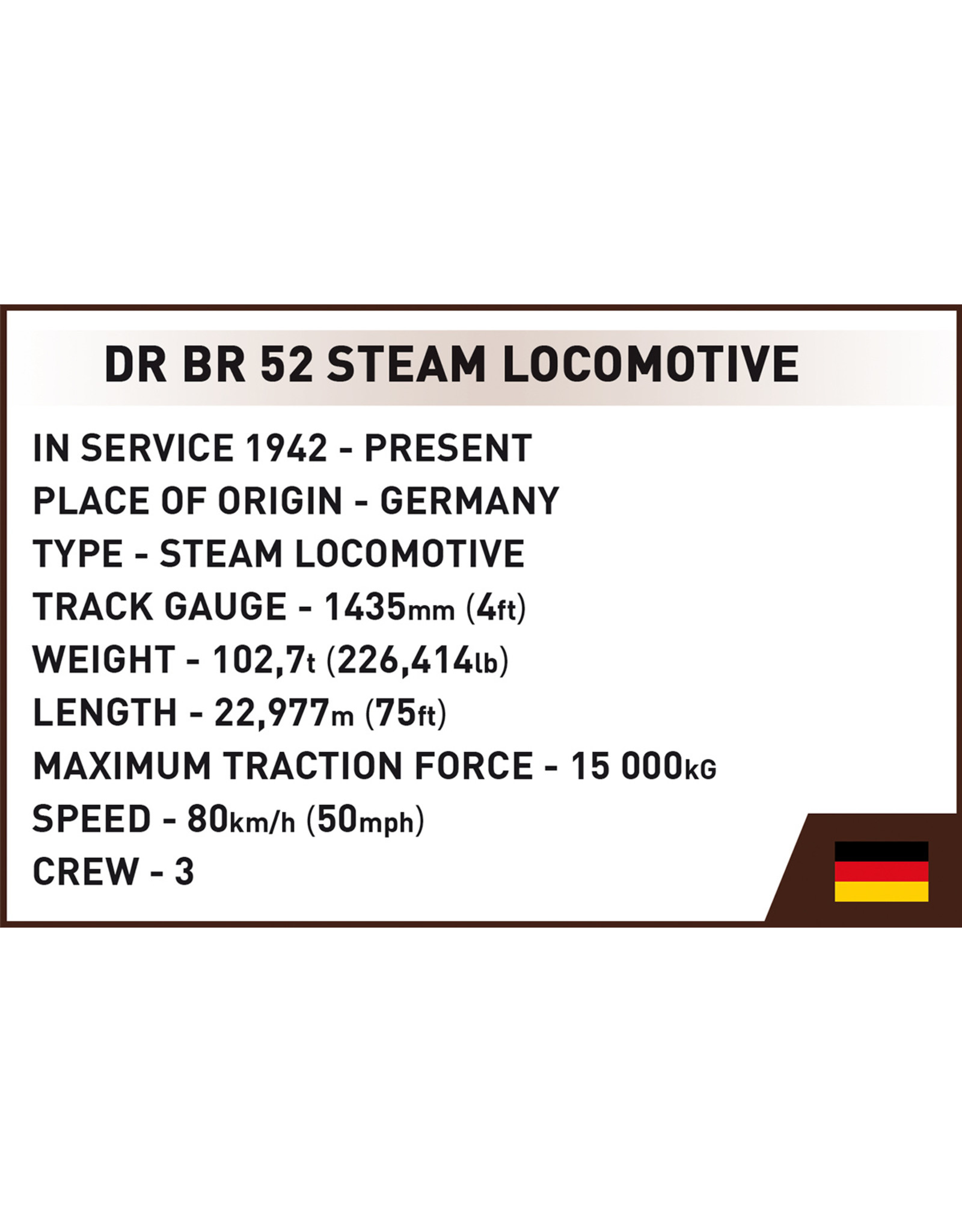 COBI COBI 6282 DRB Class 52 Steam Locomotive