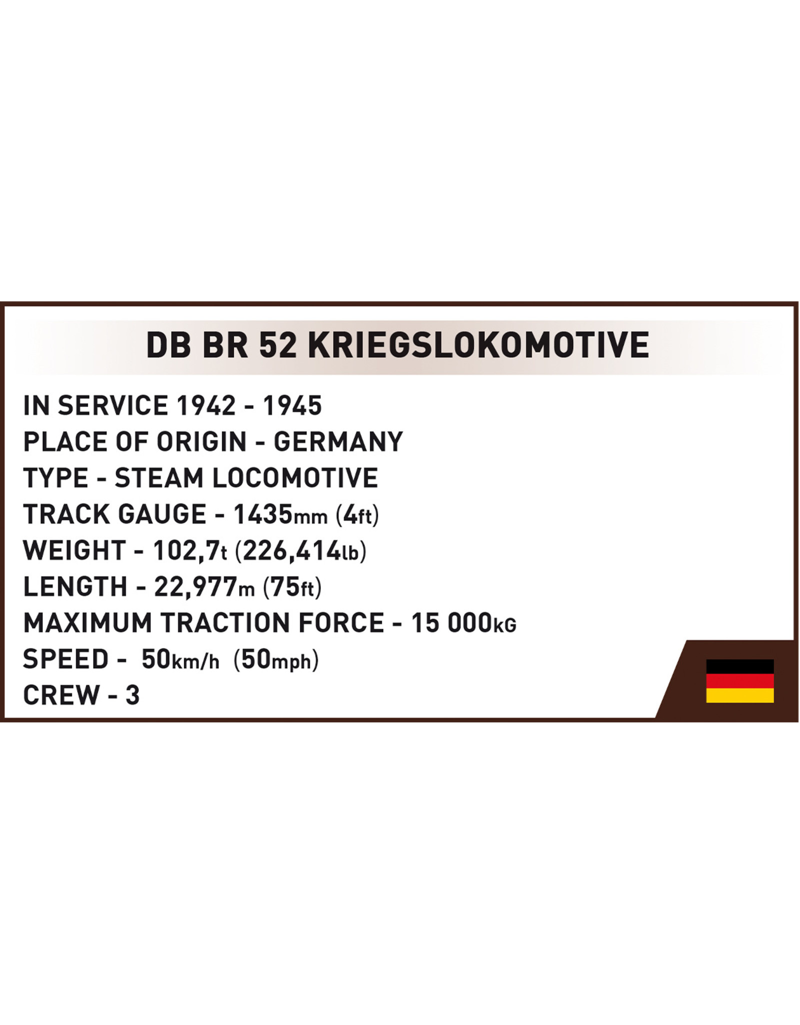 COBI COBI 6281 Kriegslokomotive Baueihe 52