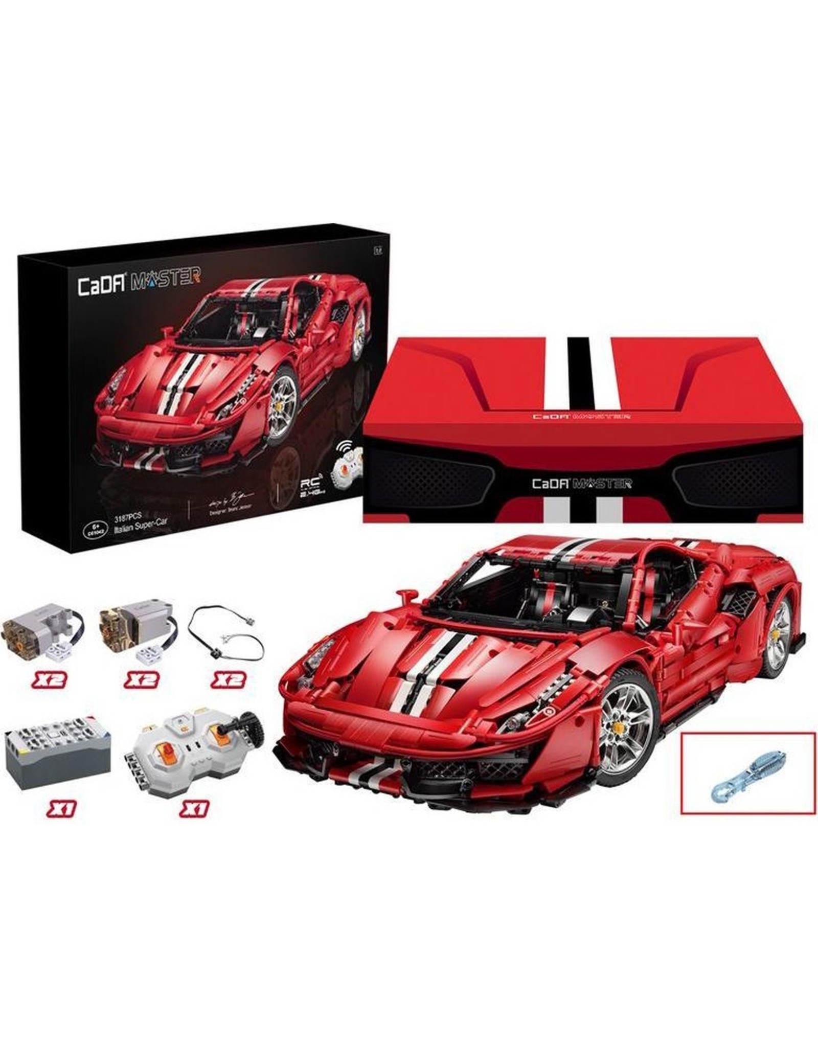 CaDA bricks CaDA MASTER Italian Super Car  red incl. power system