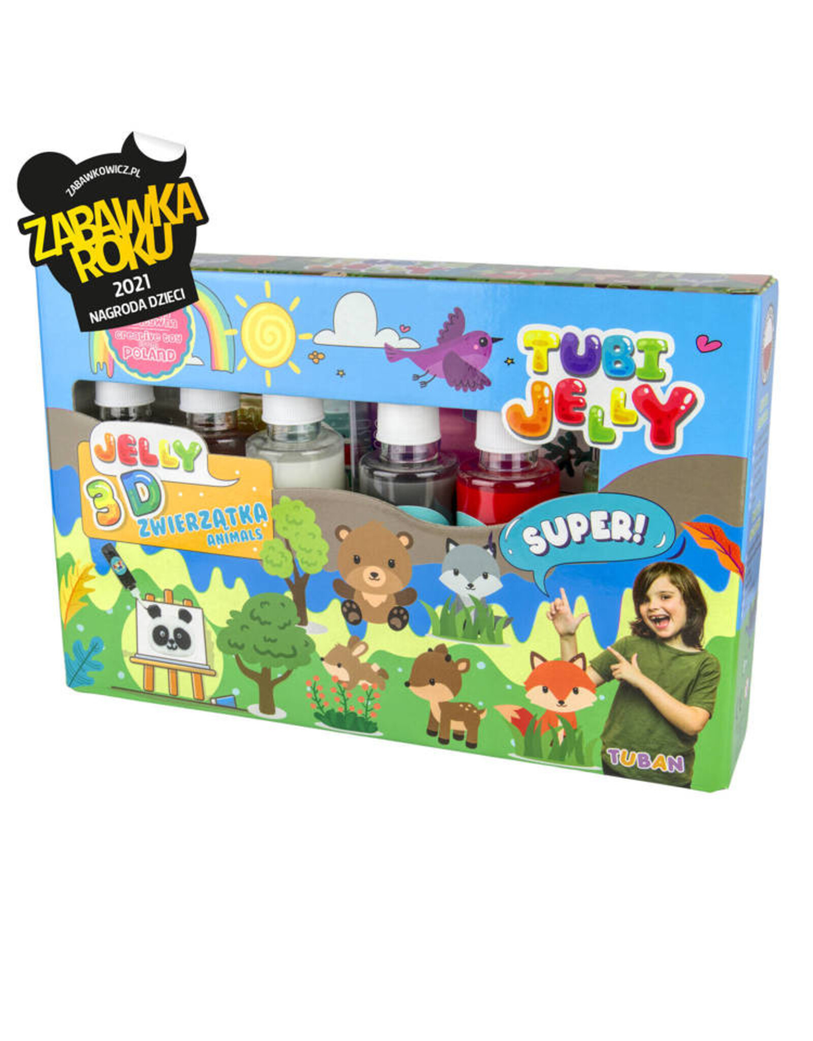 Tuban Tuban - Tubi Jelly set met 6 kleuren - Dieren