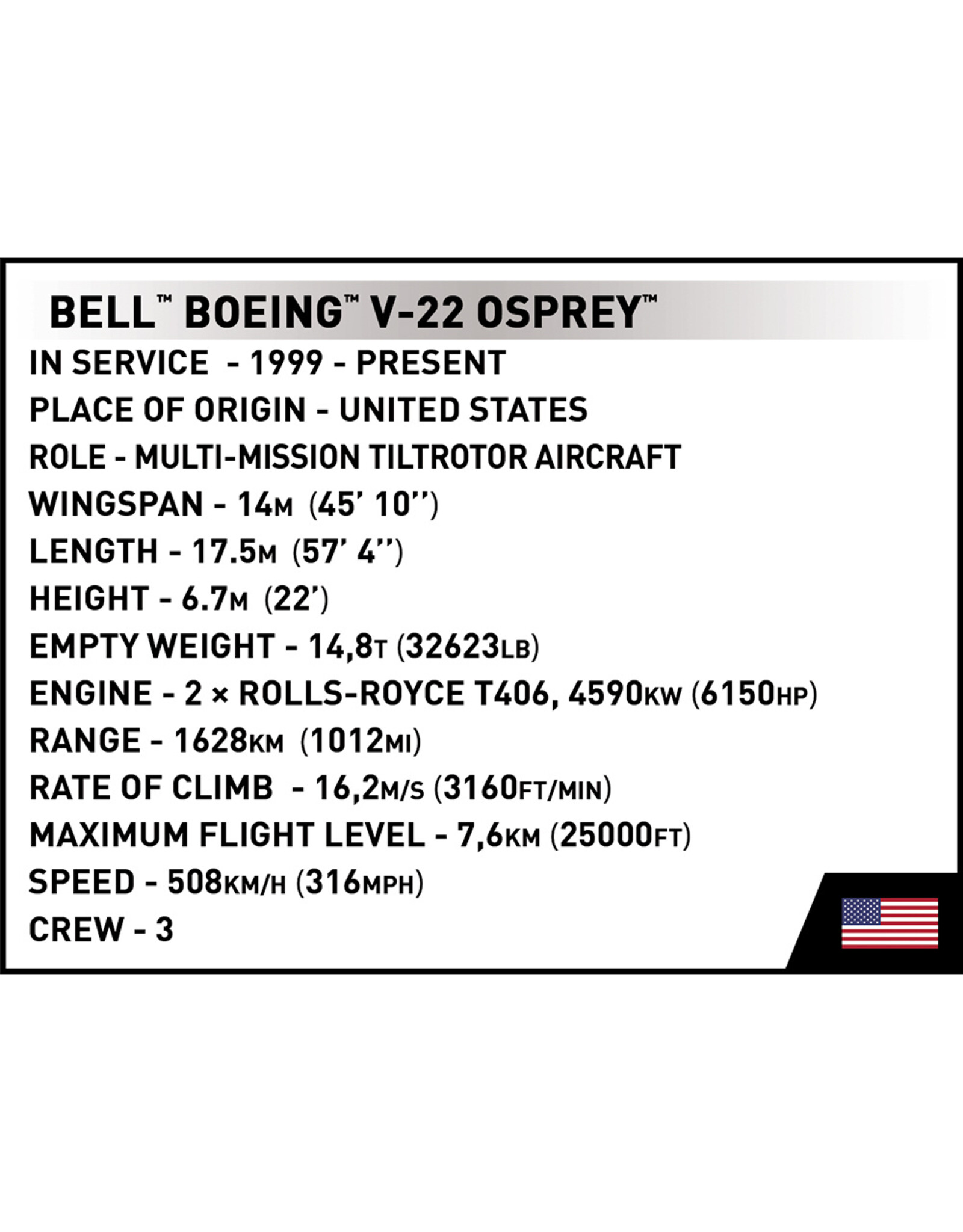 COBI COBI 5835 BELL Boeing V-22 Osprey