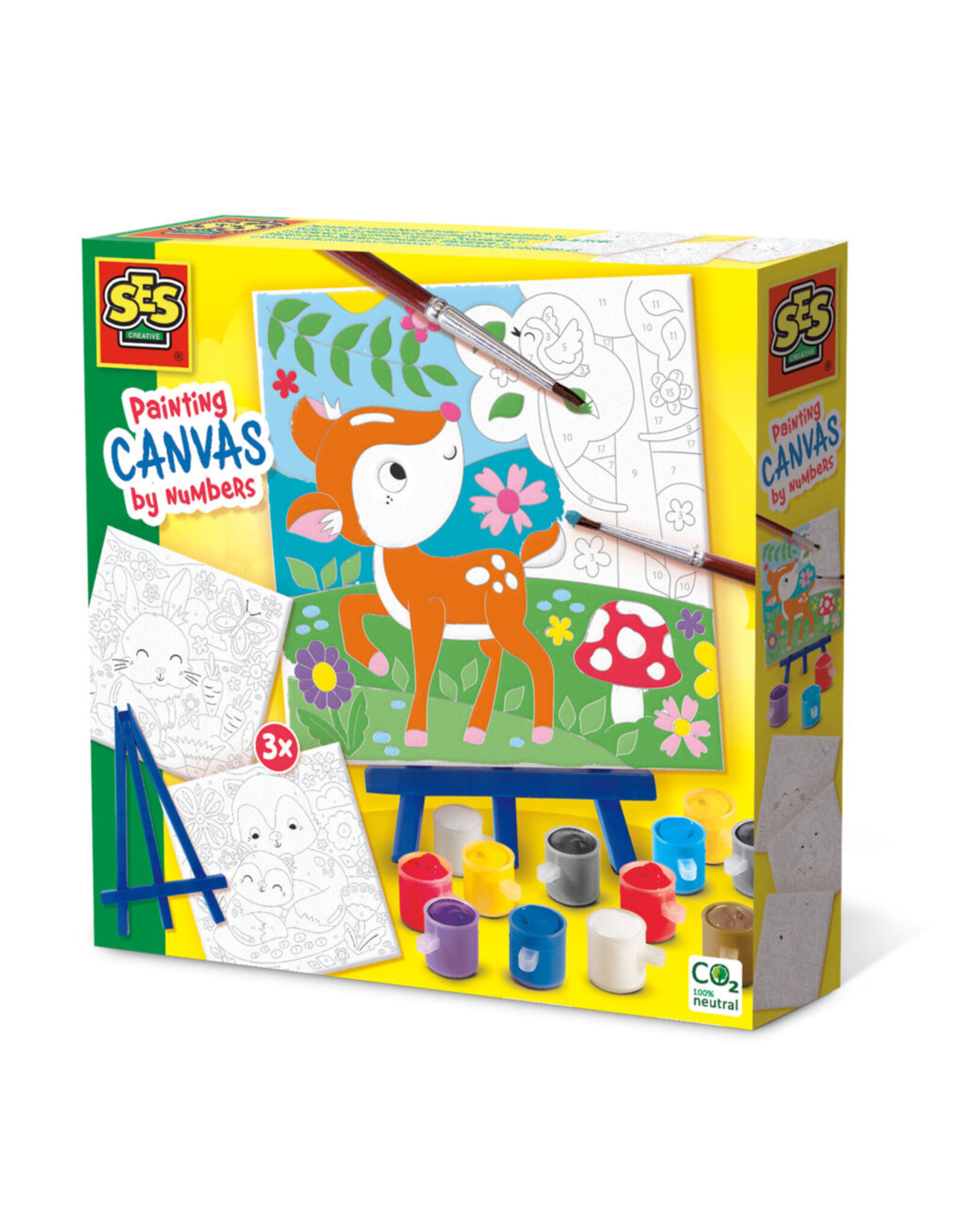 DIY Premium Paint By Numbers Kit Forest Through A Bear with Canvas