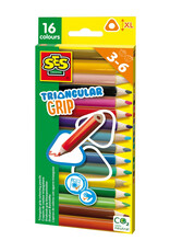 SES Creative SES Triangular grip colouring pencils 16 pieces