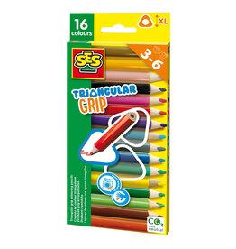 SES Creative Triangular grip colouring pencils 16 pieces