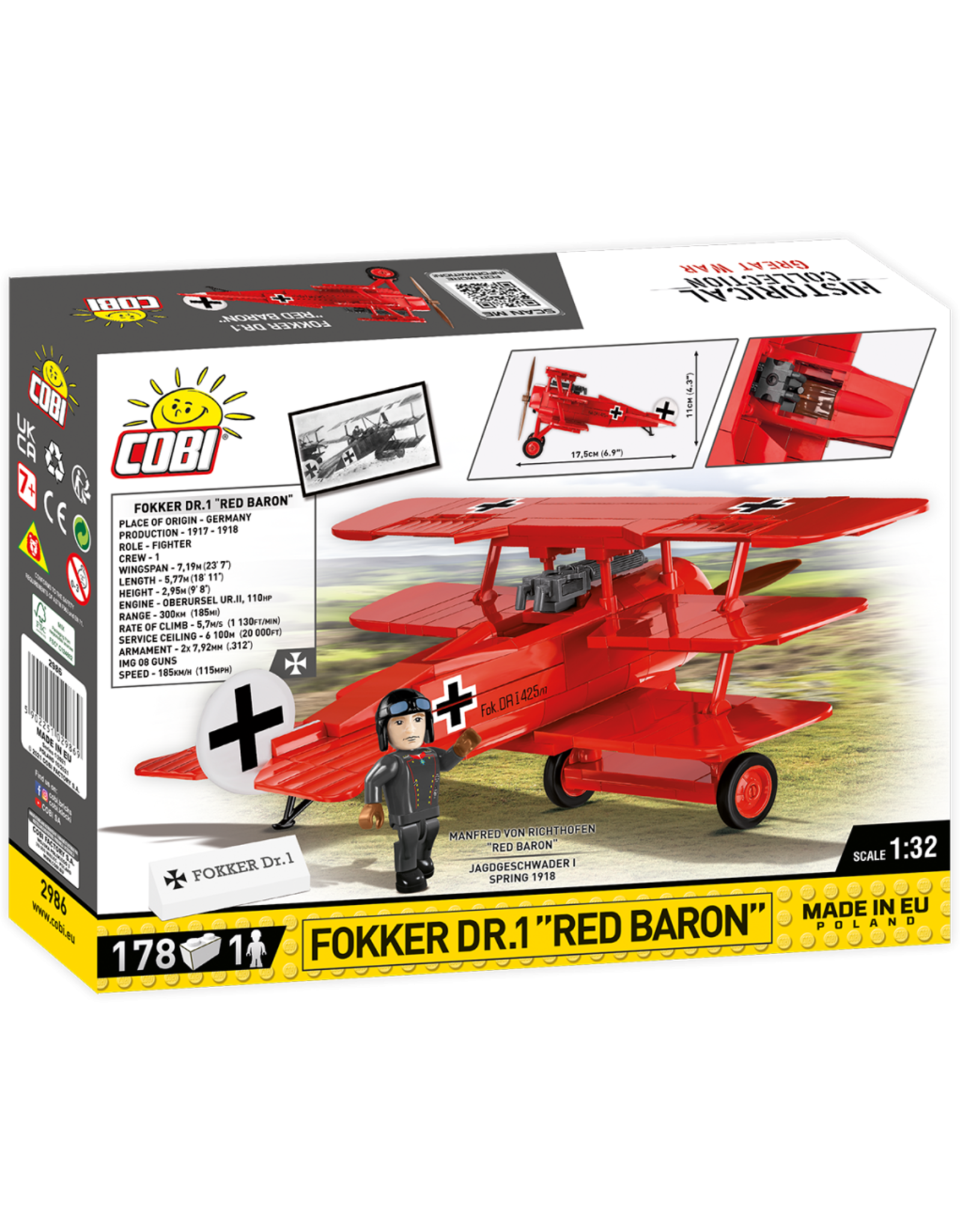 COBI COBI WW1 2986 - Fokker Dr.I Red Baron