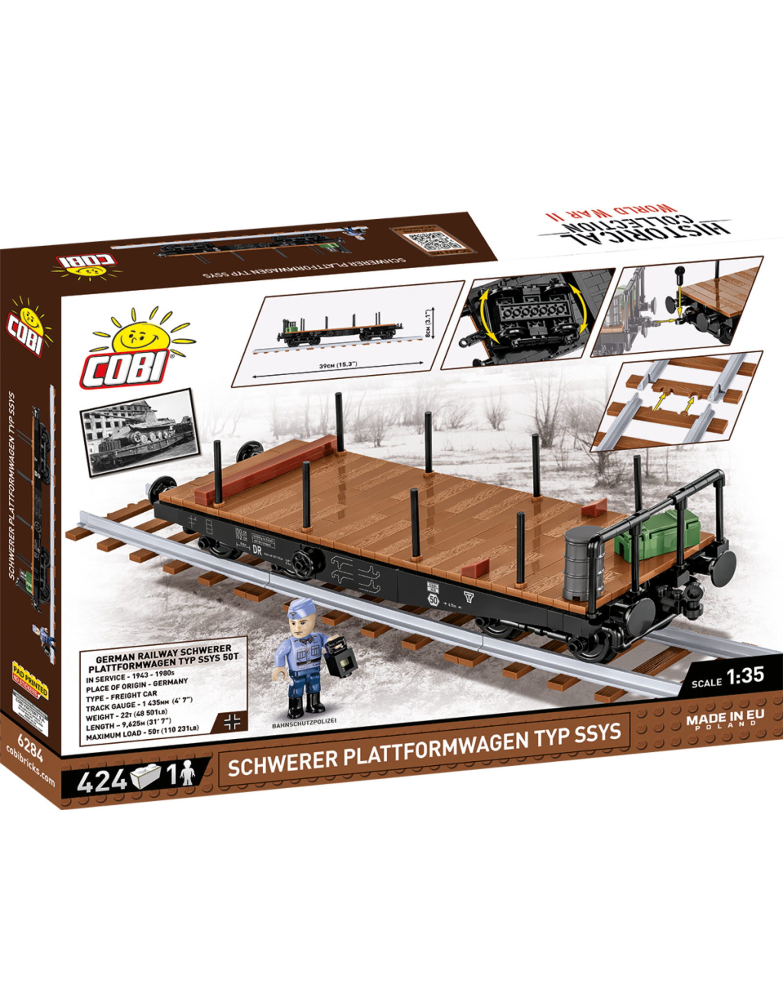 COBI COBI 6284 German Railway Platformwagen Typ SSY