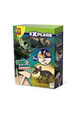 SES Creative SES - Explore - Dino und Skelett ausgraben 2 in 1 - Triceratops