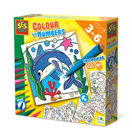 SES Creative Colour by numbers - Triangular grip colouring pens