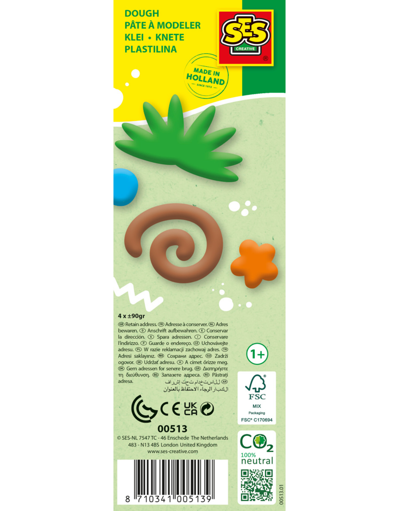 SES Creative SES Feel good klei - Nature (4x90gr)