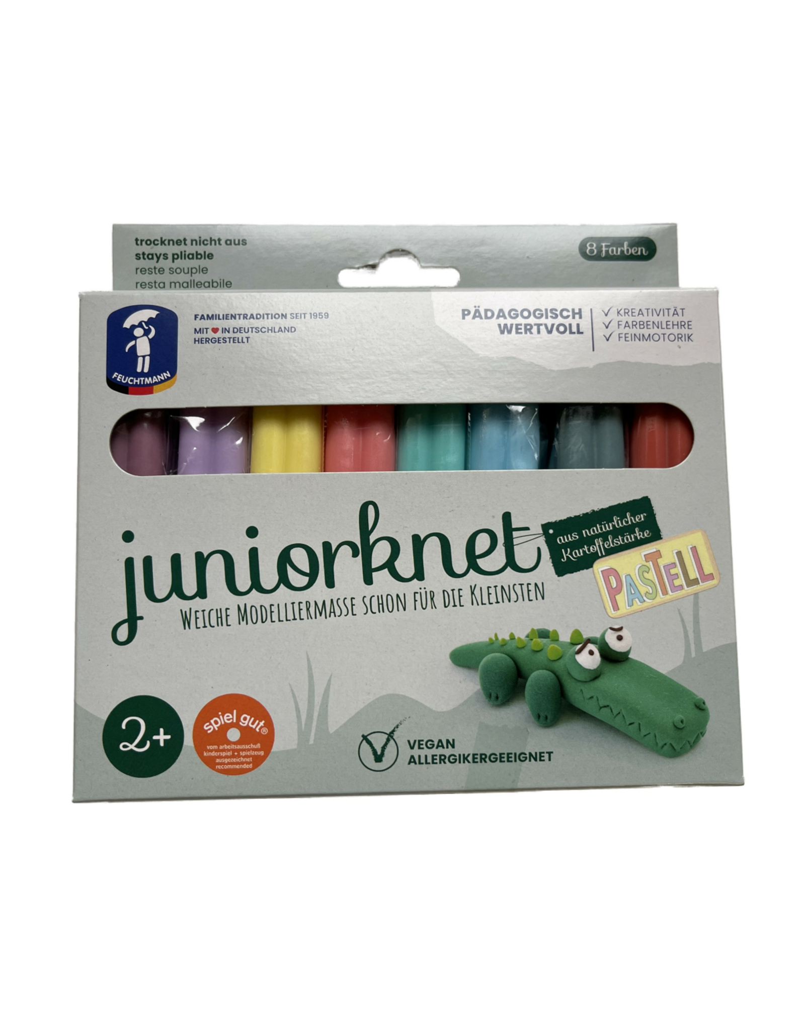 Feuchtmann  JUNIORKNET basic, 8 Farben - 8 x 33 gramm - Pastell