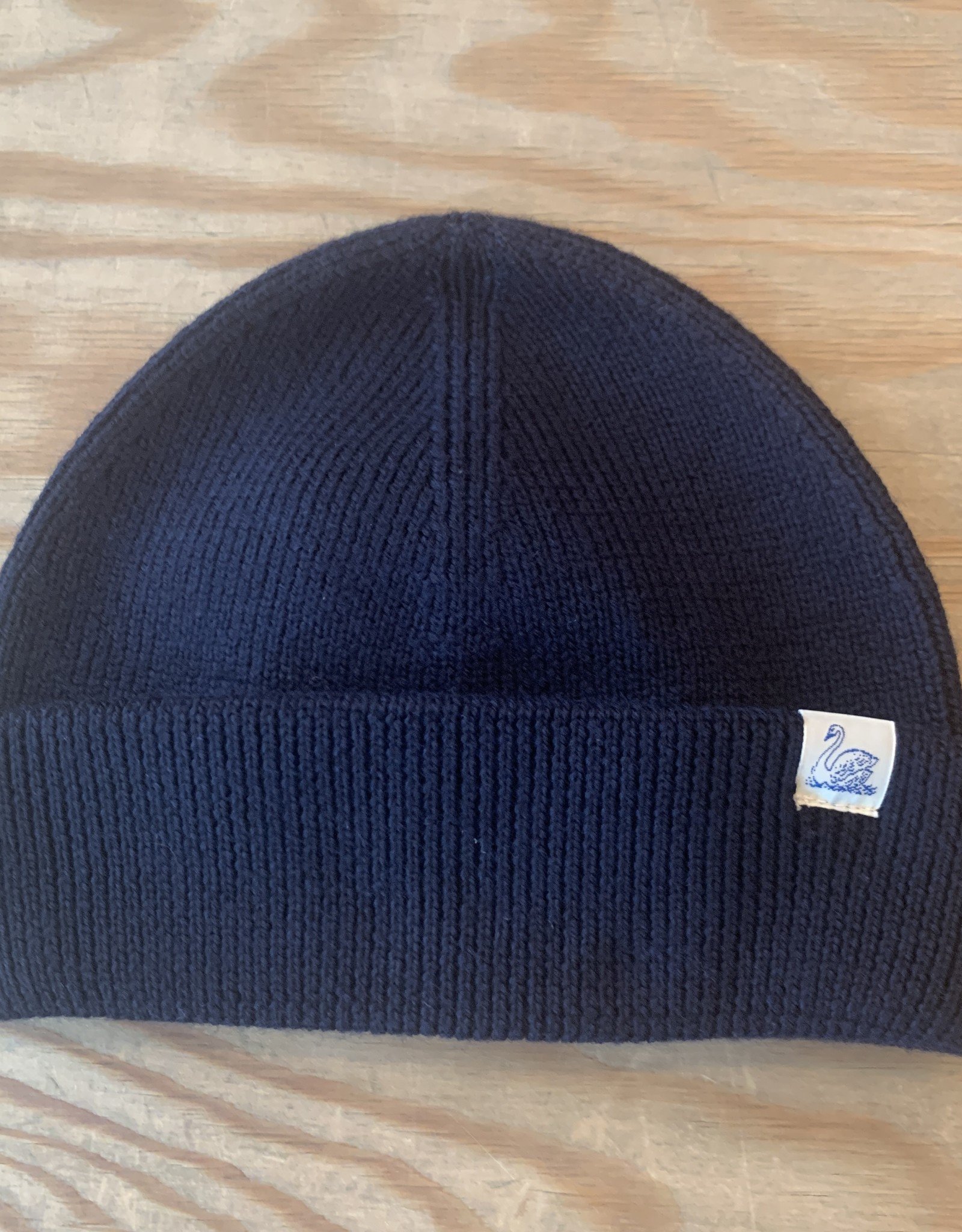 MERZ B. SCHWANEN MERZ B. SCHWANEN GOOD BASICS BEANIE DARK NAVY MERINO WOOL ONE SIZE